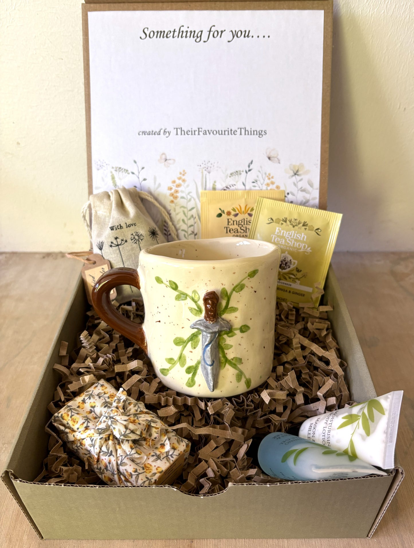 Millie's Pottery Hobbit Mug Sting Sword Hand Made and Hand Painted Mug Gift Set