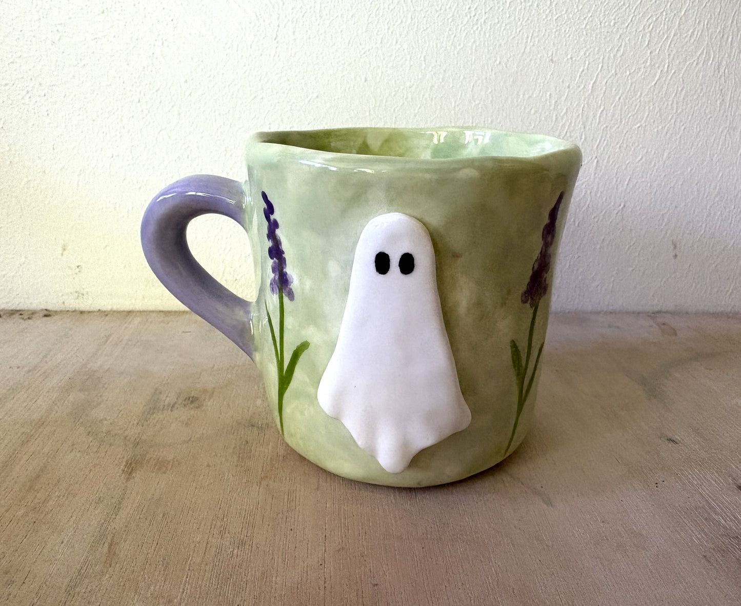 Millie's Pottery Lavender Ghost Hand Made and Hand Painted Mug Gift Set