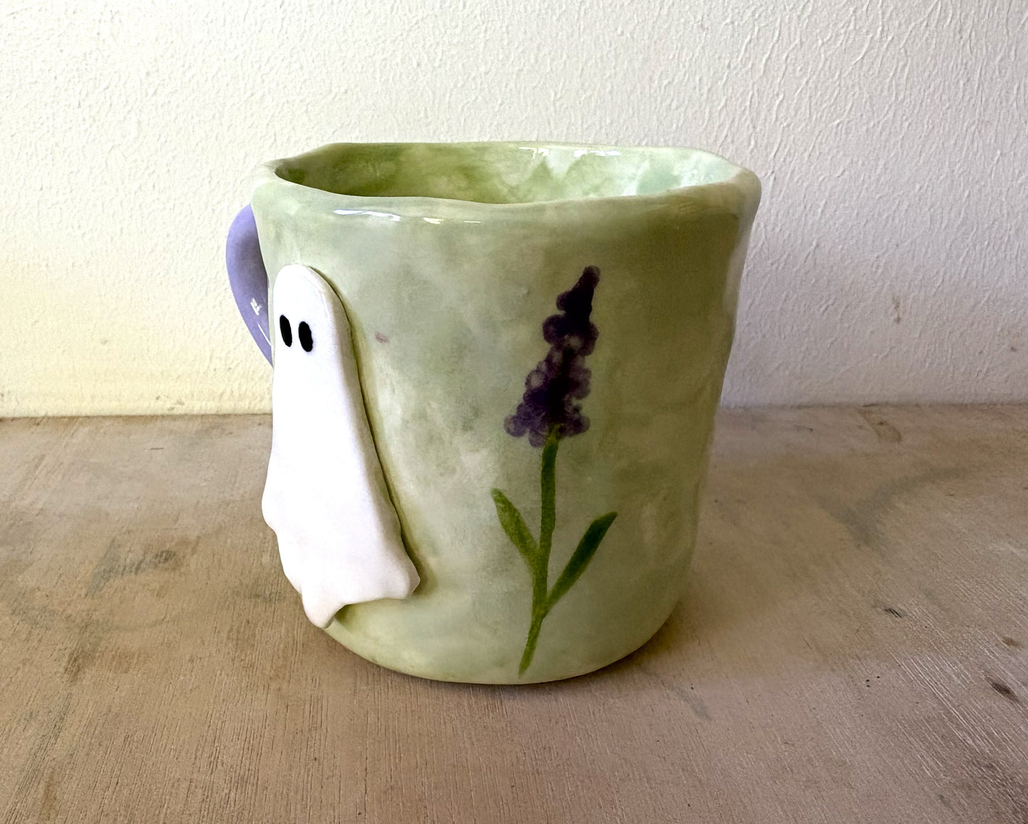 Millie's Pottery Lavender Ghost Hand Made and Hand Painted Mug Gift Set