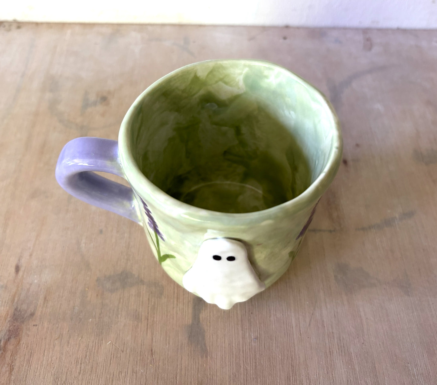 Millie's Pottery Lavender Ghost Hand Made and Hand Painted Mug Gift Set