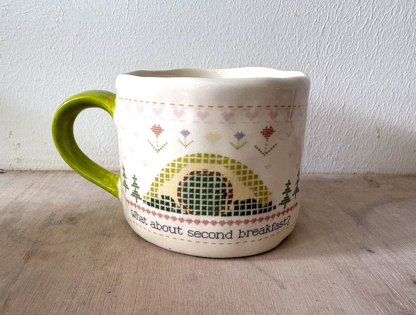 Millie's Pottery Hobbit Mug What about second breakfast Medium Round Mug