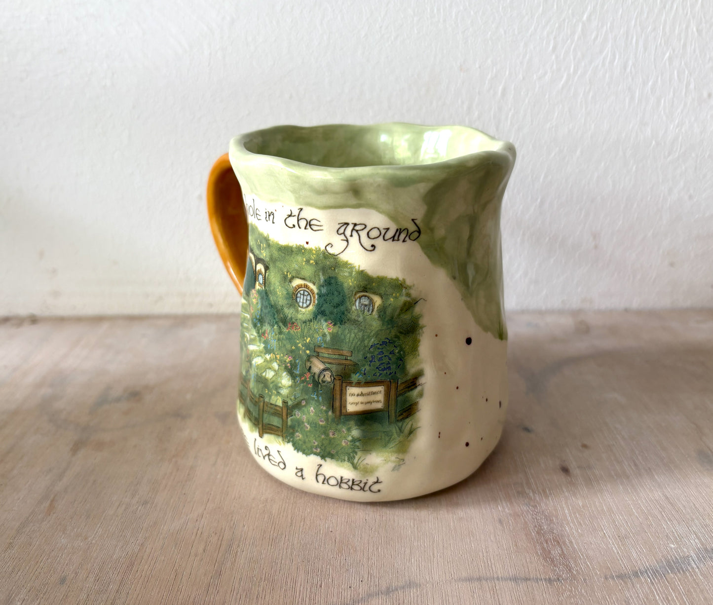 Millie's Pottery Hobbit Hole in the Ground Large Tulip Hand Painted Mug