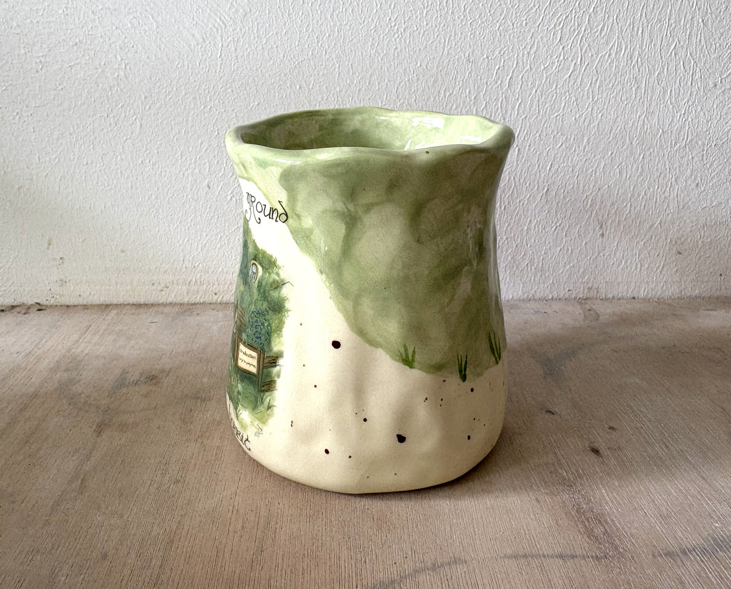 Millie's Pottery Hobbit Hole in the Ground Large Tulip Hand Painted Mug