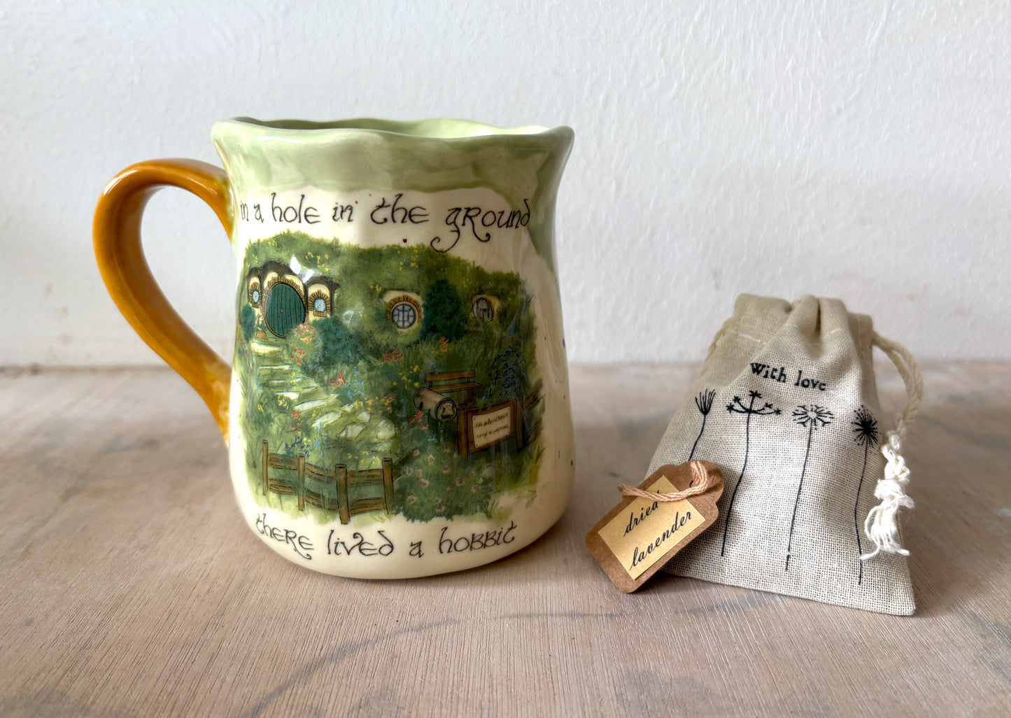 Millie's Pottery Hobbit Hole in the Ground Large Tulip Hand Painted Mug