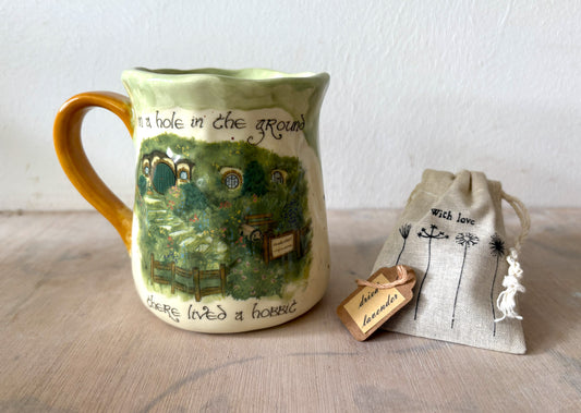 Millie's Pottery Hobbit Hole in the Ground Large Tulip Hand Painted Mug