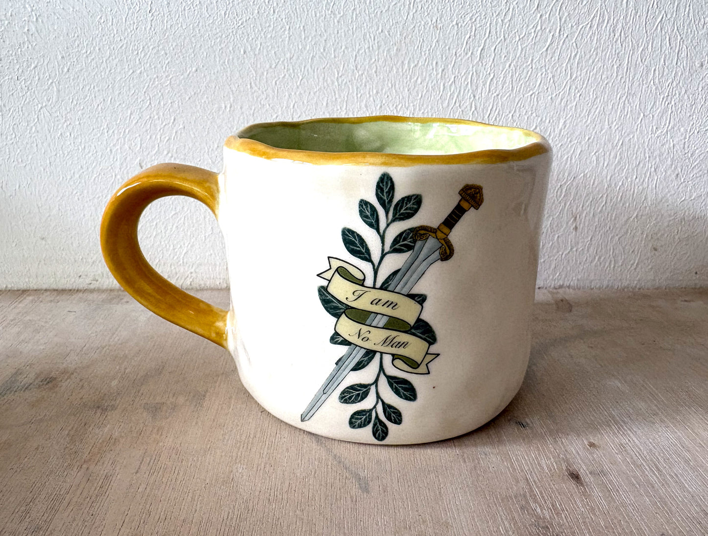 Millie's Pottery Lord of the Rings I am no Man Medium Round Mug