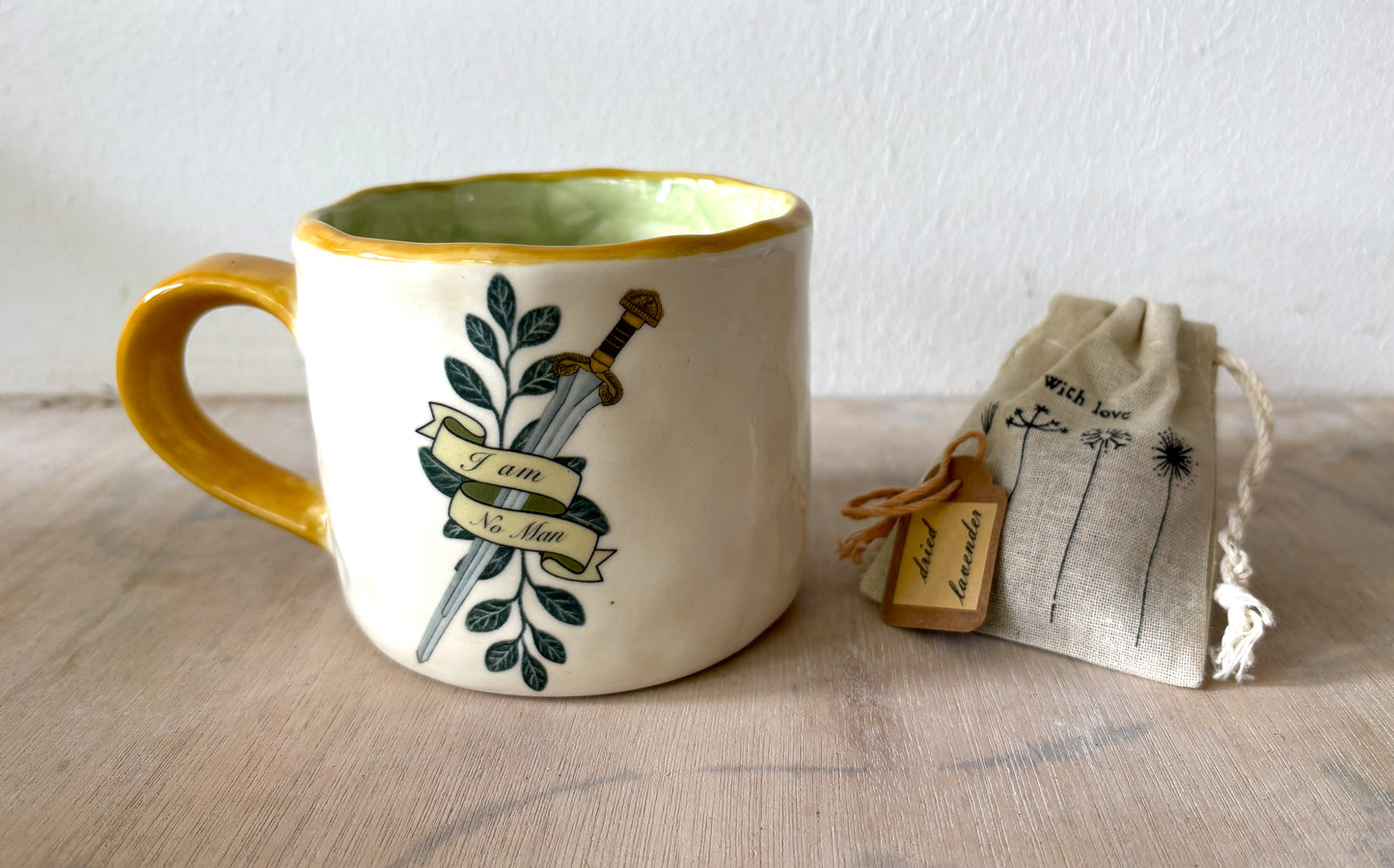 Millie's Pottery Lord of the Rings I am no Man Medium Round Mug