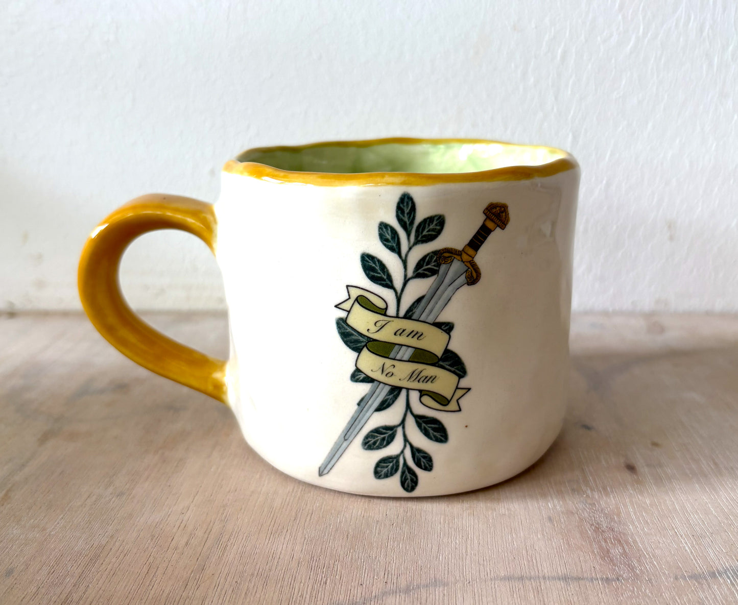 Millie's Pottery Lord of the Rings I am no Man Medium Round Mug