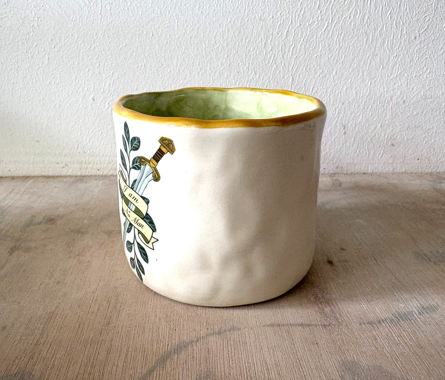 Millie's Pottery Lord of the Rings I am no Man Medium Round Mug