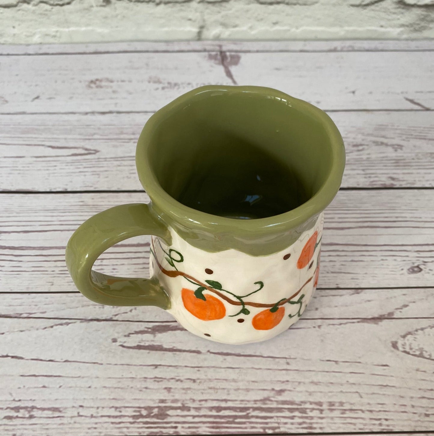 Millie's Pottery Pumpkins and Vines Large Tulip Shape Mug Gift