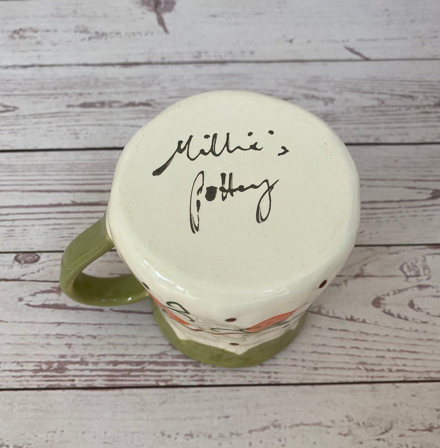 Millie's Pottery Pumpkins and Vines Large Tulip Shape Mug Gift