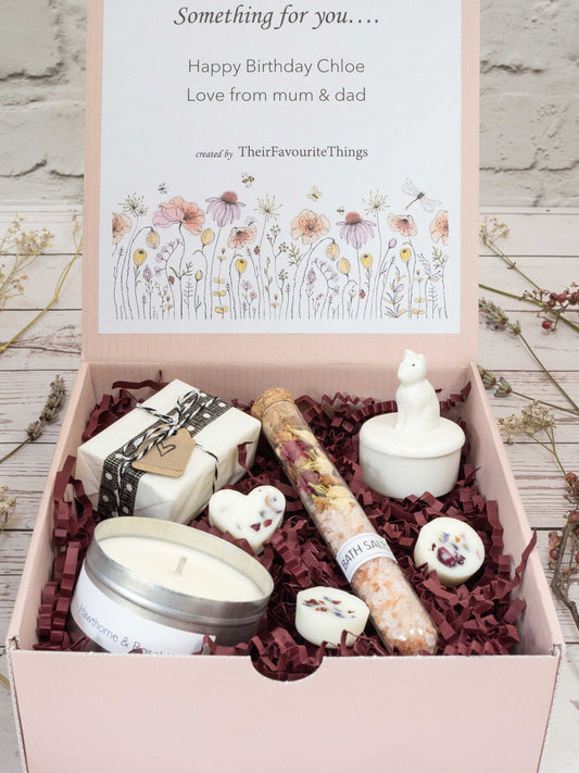 Gift Box Happy Birthday, Artisan Sustainable Vegan Spa Gift for Her Best Friend Cat Present Eco Friendly Gift Box, Unique Gifts